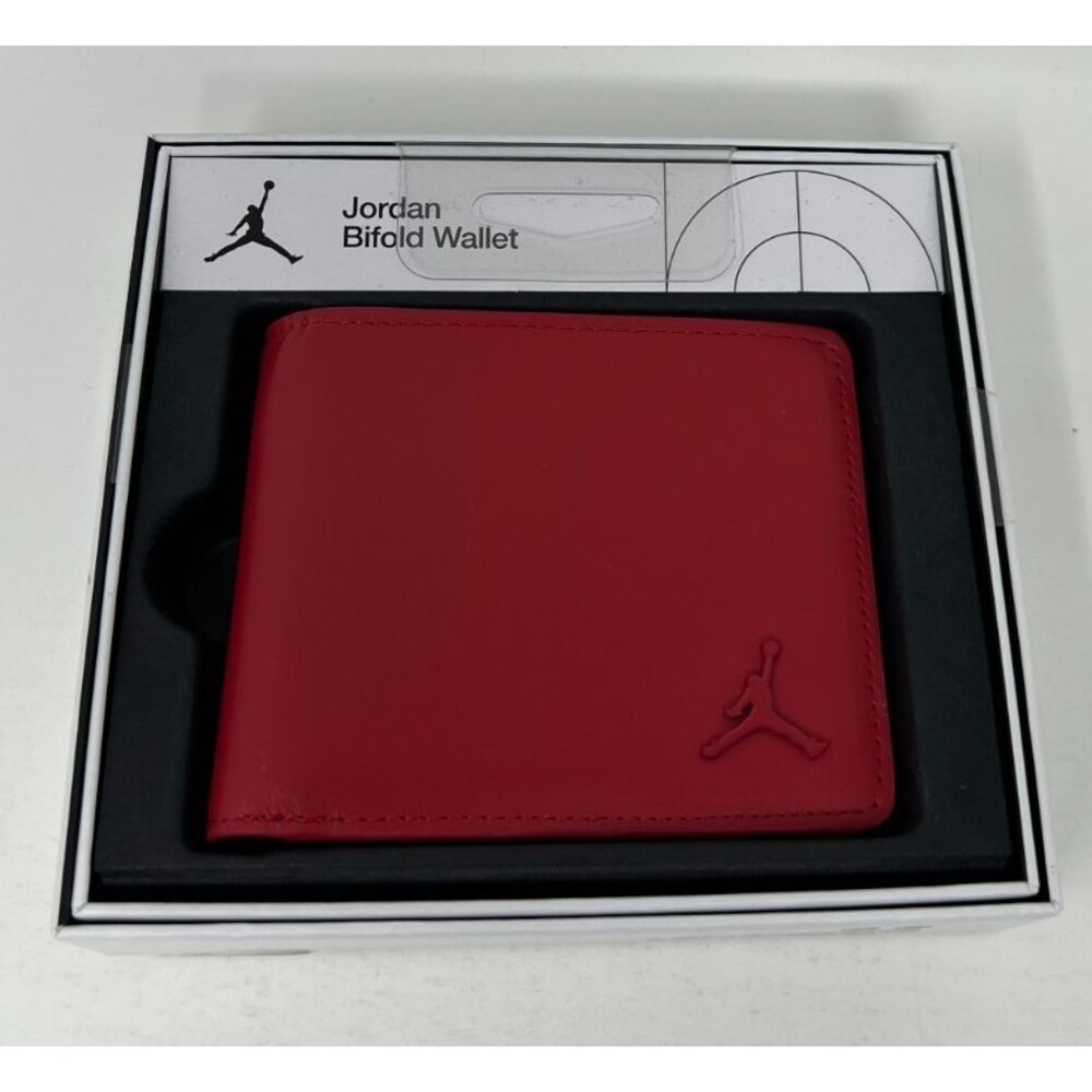 Nike Jordan Jumpman Ingot Bifold Wallet Gym Red Leather MA0819-R78 Mens New
